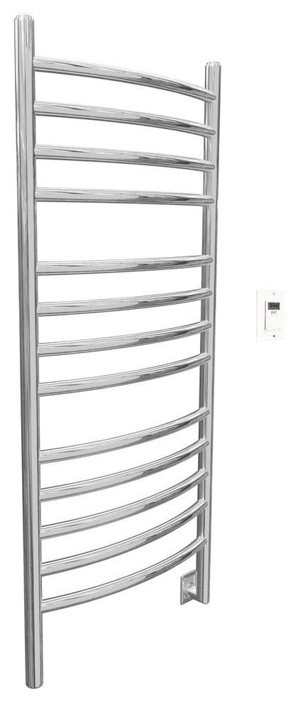 Ancona Svelte Hardwired Towel Warmer, Polished Stainless Steel with Timer