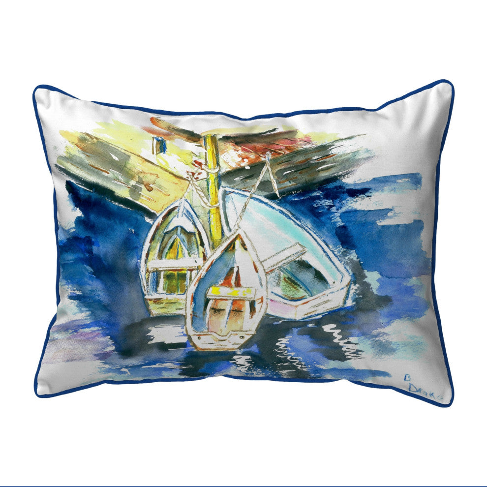 Three Row Boats Large Indoor/Outdoor Pillow 16x20