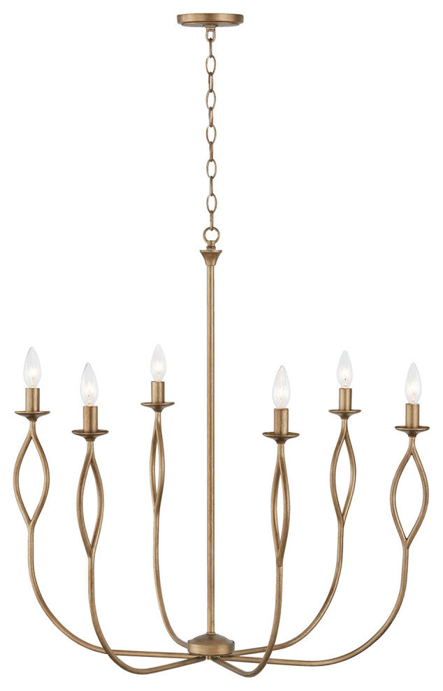 Capital Lighting 452562 Cohen 6 Light 31"W Taper Candle Style - Mystic Luster
