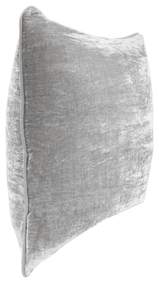 Lexington Viscose Silk Blend Throw Pillow, Gray, 22x22