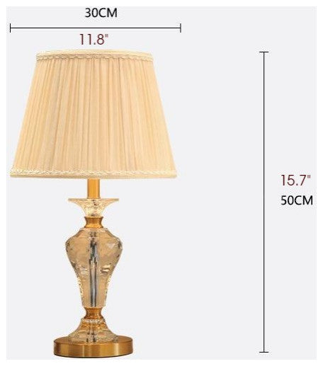 Lausanne | Exquisite Crystal Table Lamp with Fabric Shades, Color A