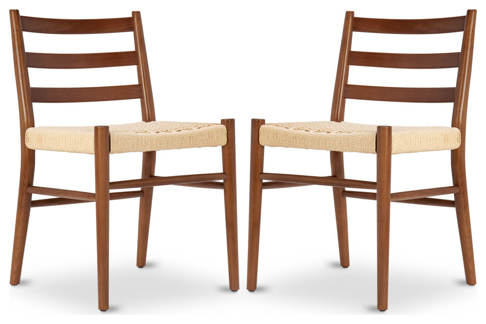 Poly and Bark Ray Dining Chair, Set of 2, Walnut
