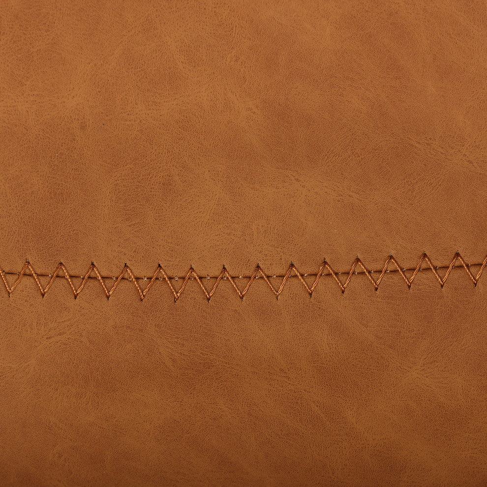 Cortesi Home Sahara Dining Chairs, Yellow Faux Leather, Set of 2