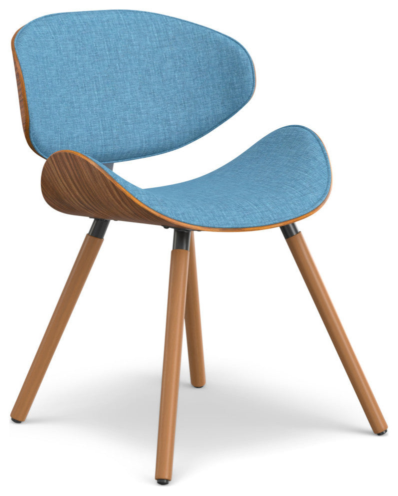 Marana Dining Chair in Blue Linen Look Fabric