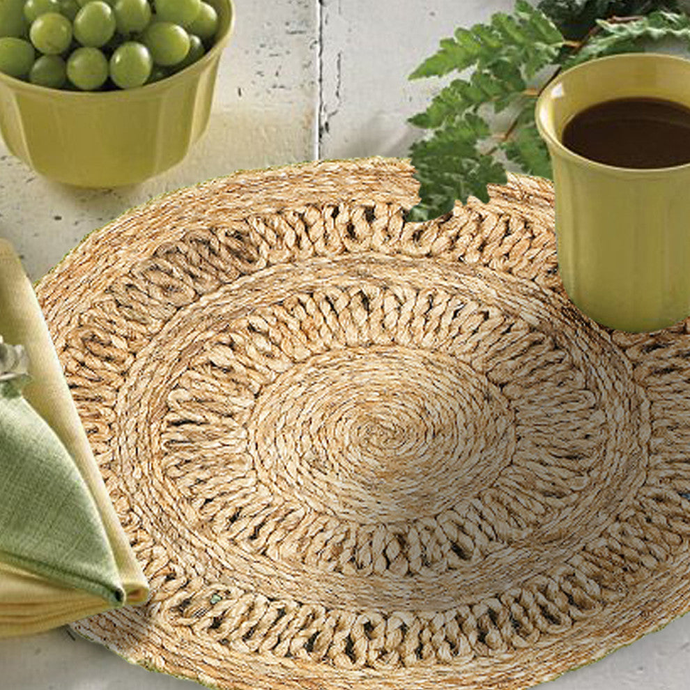 Detailed Braided Organic Jute Placemat, Set of Two