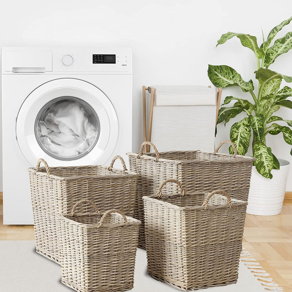 4 Piece Wicker Basket Set