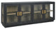 Larson 90" Glass Reclaimed Pine Wood Sideboard, Black
