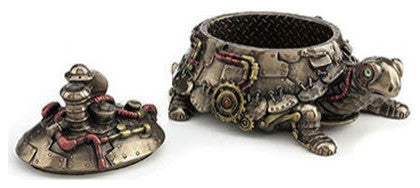 Steampunk Tortoise Trinket Box Statue by Veronese Design