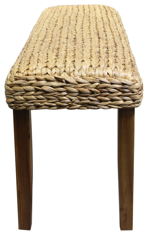 Chania Water Hyacinth Wood Bench
