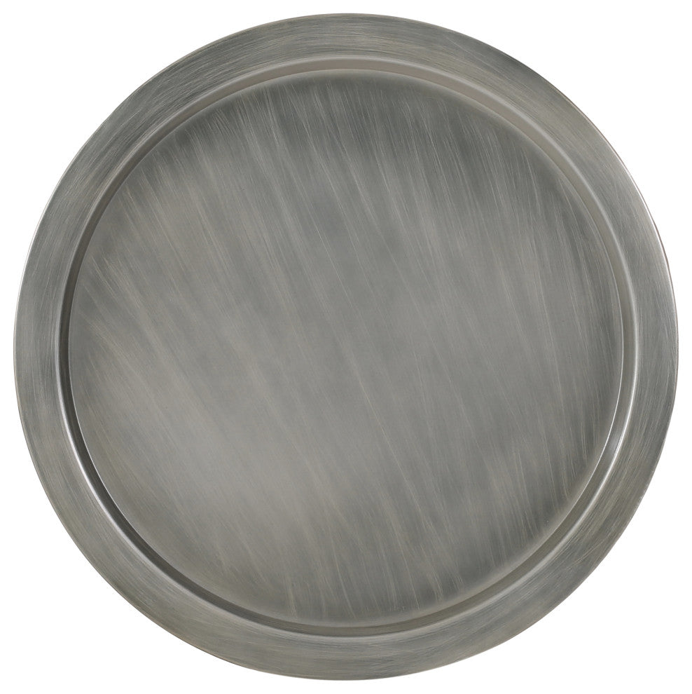 Sparling Modern Iron Hourglass Coffee Table, Brushed Antique Silver