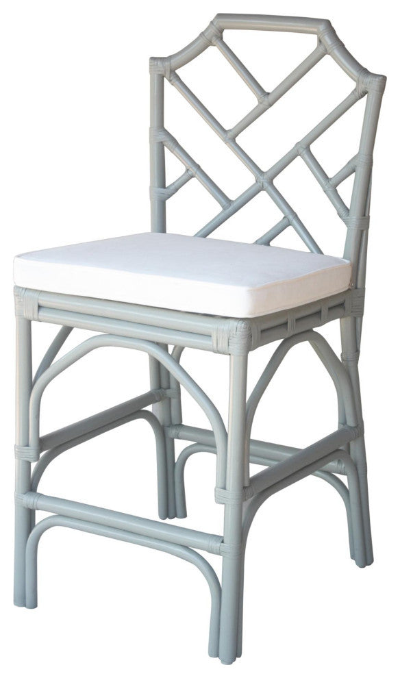 Kara Rattan Counter Stool, Set of 2, Gray