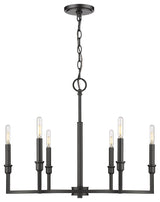 Golden Lighting Ellyn 6 Light Chandelier, Matte Black, 8209-6BLK