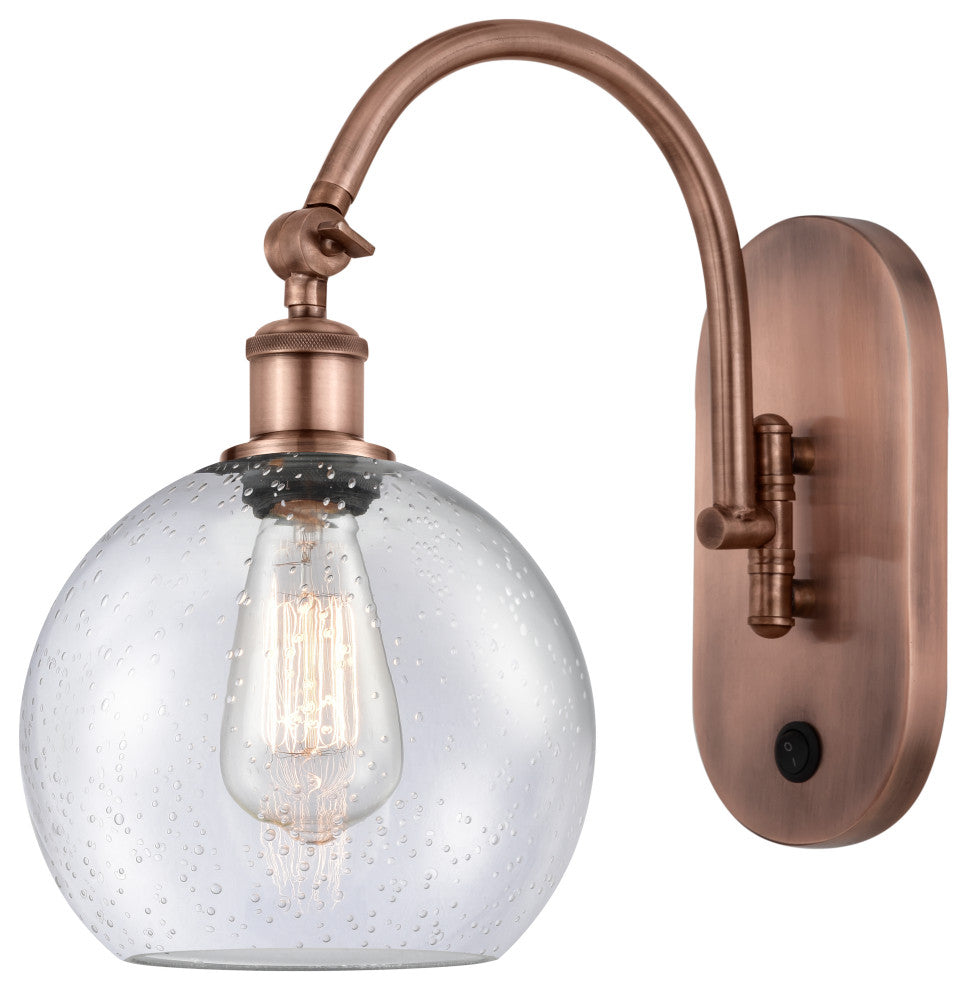 Innovations 518-1W-AC-G124-8-LED 1-Light Sconce, Antique Copper