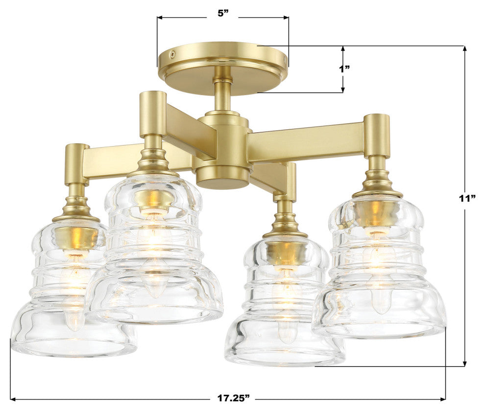 Crystorama Lighting Group GRG-1045 Gregory 4 Light 17"W - Matte Black