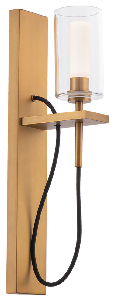 18" LED Wall Sconce 3000K, Aged Brass