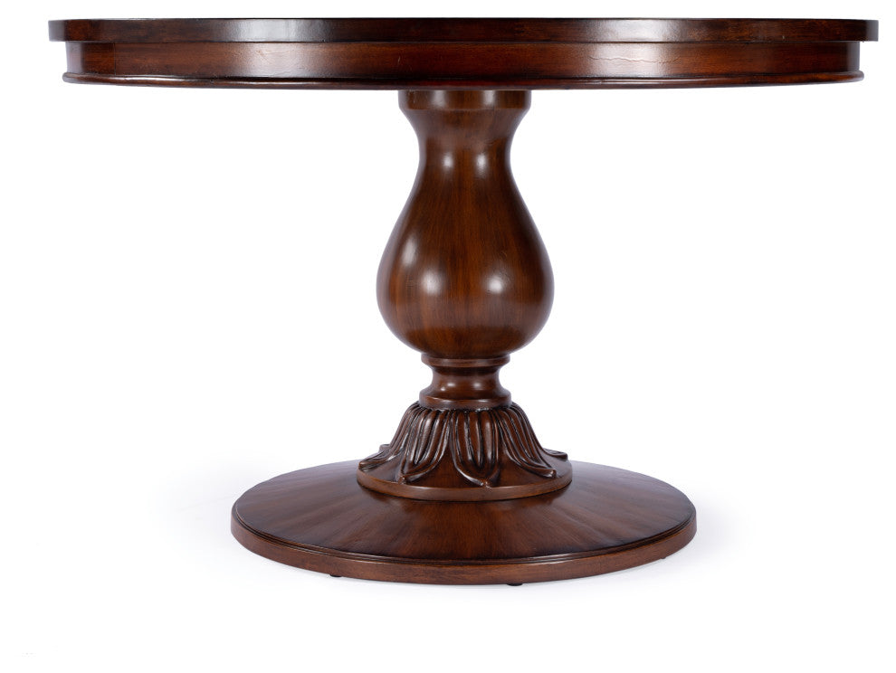 Evie 48" Round Pedestal Dining Table, Antique Cherry