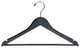 Black Rubberized Wooden Suit Hanger With Bar, Box of 25