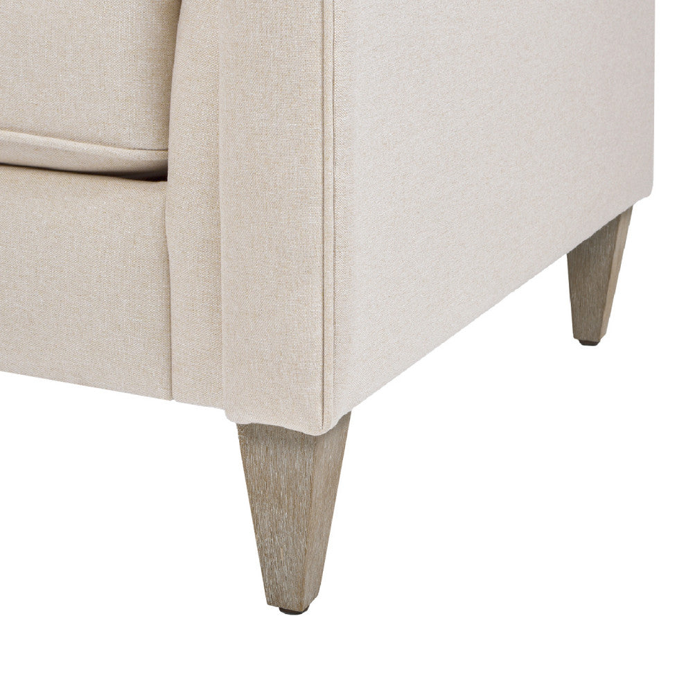 James 74" Modern Tufted Tuxedo Sofa, Sky Neutral Beige Polyester
