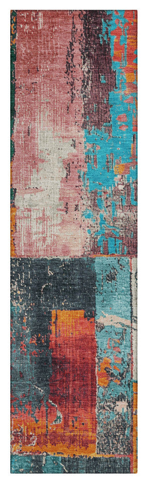 Machine Washable Indoor/Outdoor Chantille ACN1866 Teal 2'3" x 7'6" Runner Rug