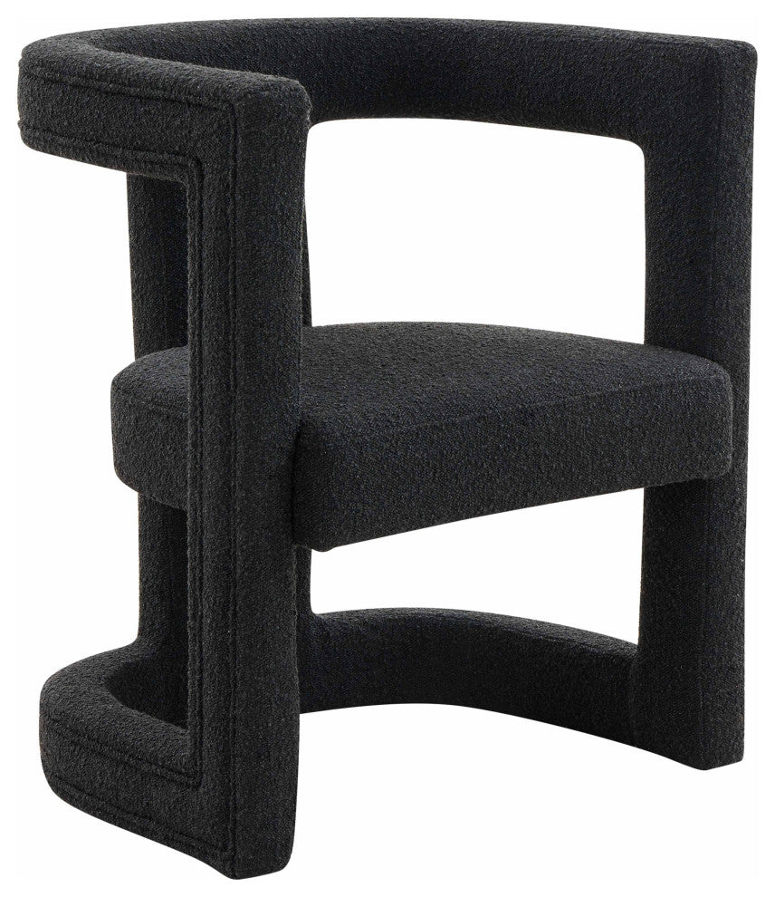 Ada Black Boucle Chair - Black