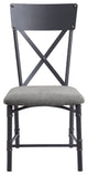 ACME Edina Side Chair, Set of 2, Gray With Oak and Sandy Black Finish
