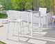 Nizuc Mesh Water Resistant Patio Aluminum Barstool, Set of 2, White, White Frame