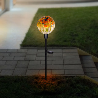 Solar Rainbow Splashes Glass Ball LED Garden Stake