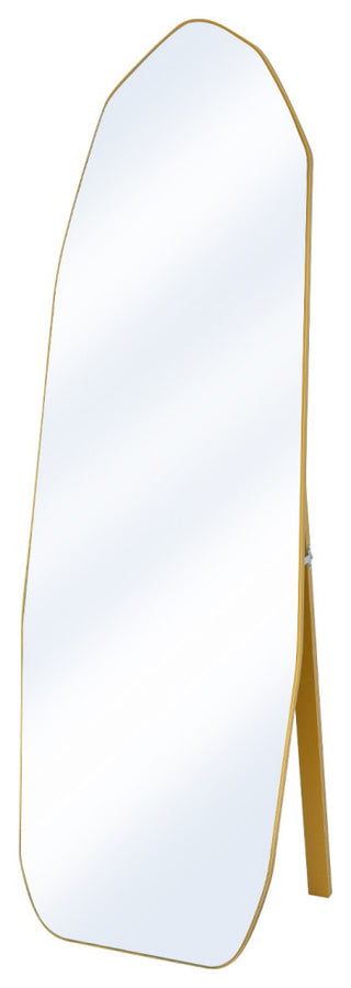 Easly 21x64 Diamond Shaped Irregular Floor Mirror, Gold