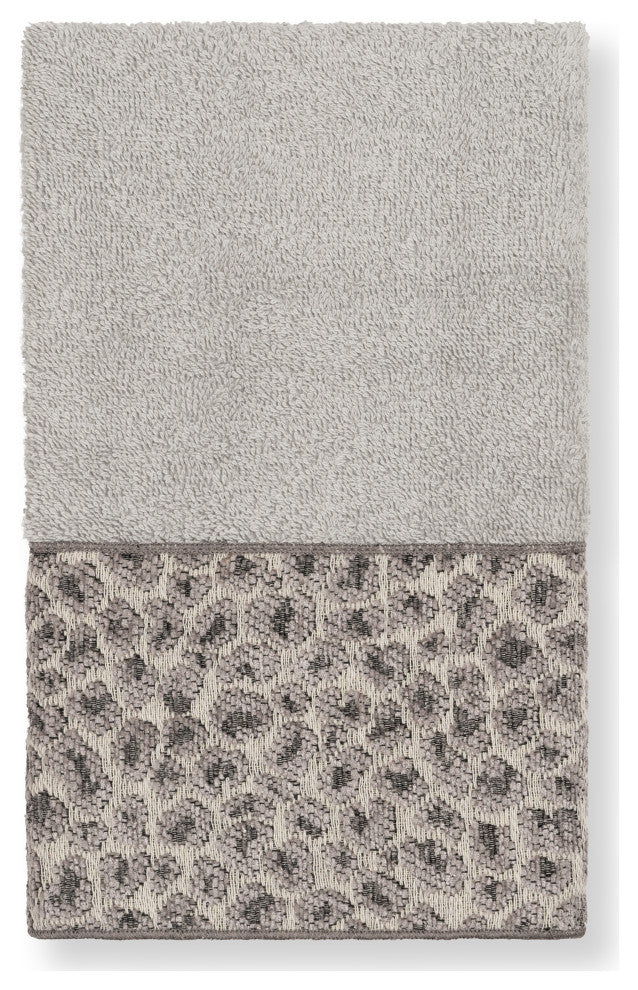 Linum Home Turkish Cotton Spots 3-Piece Embellished Towel Set, Light Gray