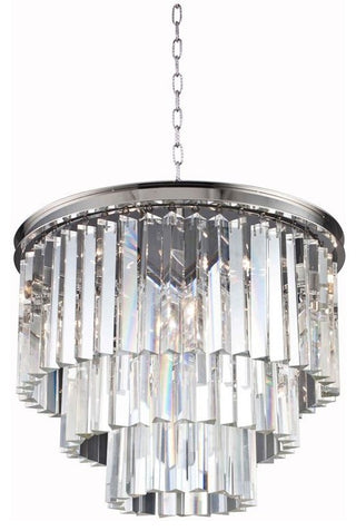 Sydney Collection Pendent Lamp, Clear, Polished Nickel