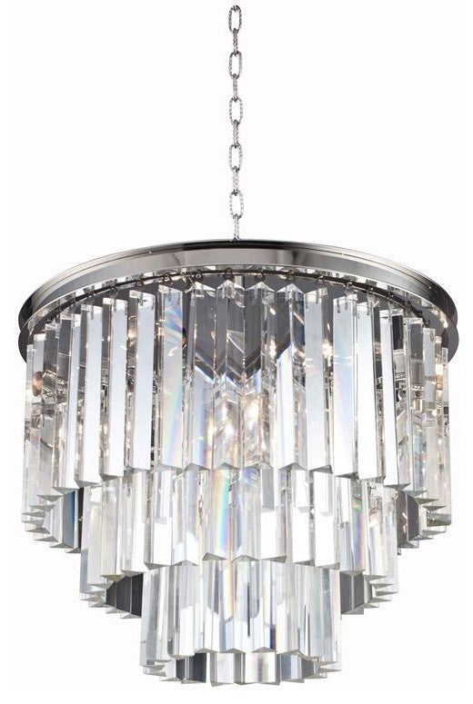 Sydney Collection Pendent Lamp, Clear, Polished Nickel