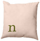 20"x20" Modern Monogram Decorative Throw Pillow, Olive