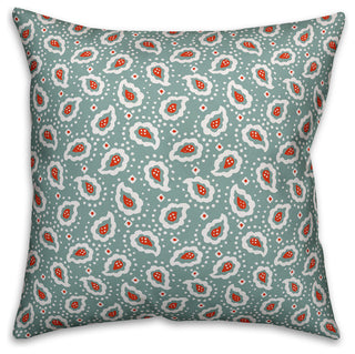 Paisely Pattern, Blue Throw Pillow, 18"x18"