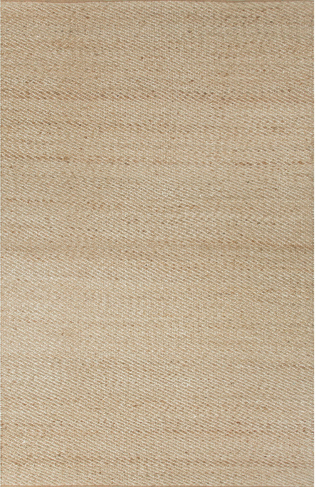 Jaipur Living Diagonal Weave Natural Solid Beige/White Area Rug, 5'x8'