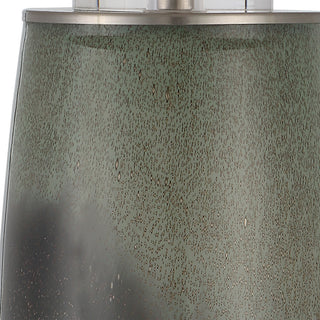 Contemporary Green Gray Blue Ombre Table Lamp 28 in Art Glass Elegant White