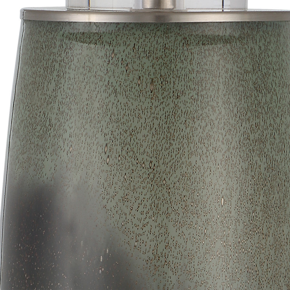 Contemporary Green Gray Blue Ombre Table Lamp 28 in Art Glass Elegant White