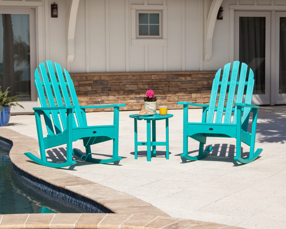 Cape Cod 3-Piece Adirondack Rocker Set, Charcoal Black