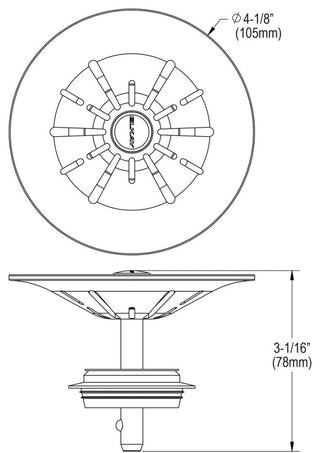 LKPDQSCN Elkay Quartz Perfect Drain 3-1/2" Removable Polymer Strainer, Ches