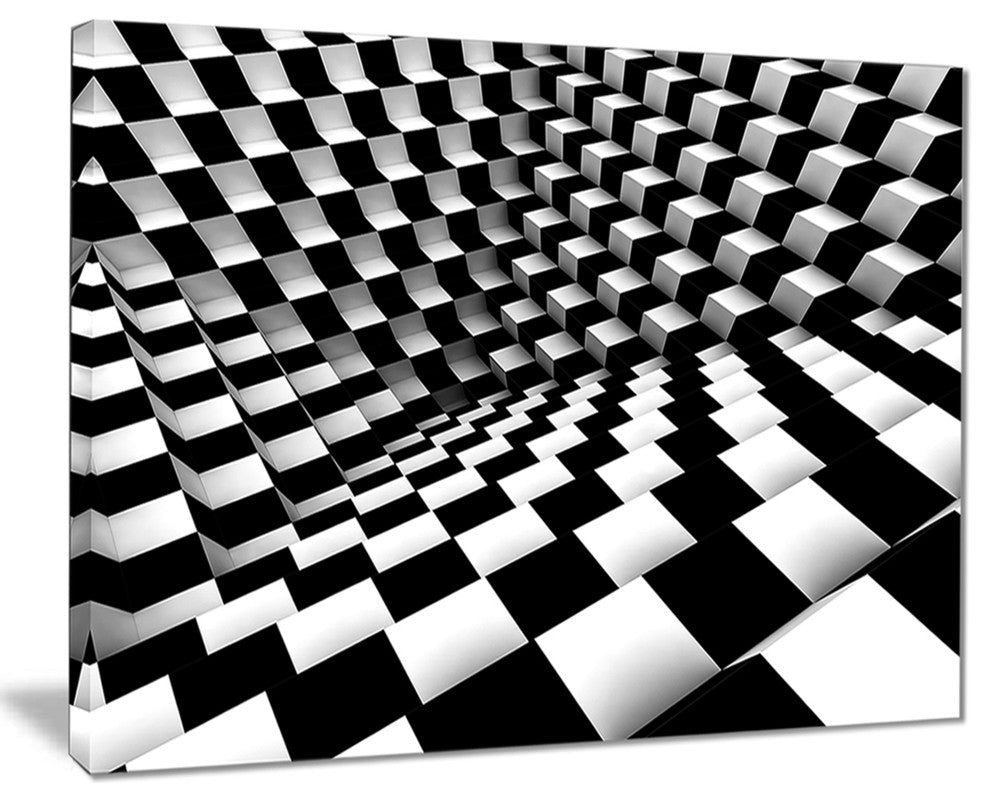 "Optical Black and White Pattern" Canvas Print, 20"x12"
