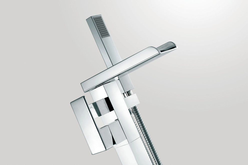 OVE Decors Infinity Freestanding Faucet With Handheld Shower, Chrome