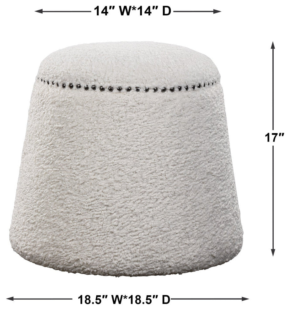 Uttermost Gumdrop White Ottoman