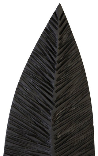 Carved Leaf on Stand, Burnt, Medium