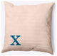 20" x 20" Modern Monogram Indoor/Outdoor Polyester Throw Pillow, Autumn Blue