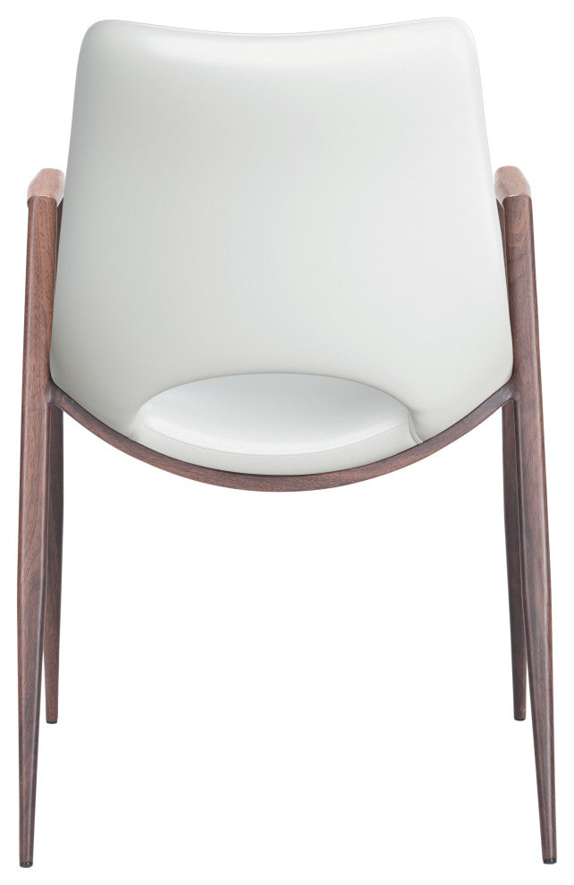 Desi Dining Chair (Set of 2) White & Walnut