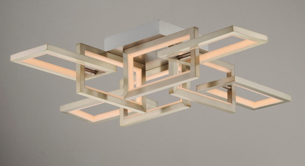 ET2 E20352 Link 8 Light 29"W Integrated LED Semi-Flush Ceiling - Satin Nickel