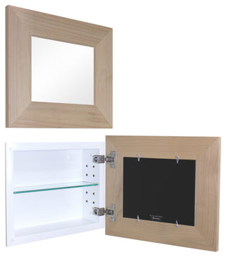 14x11 Landscape Mirrored Medicine Cabinet, Unfinished Flat Frame