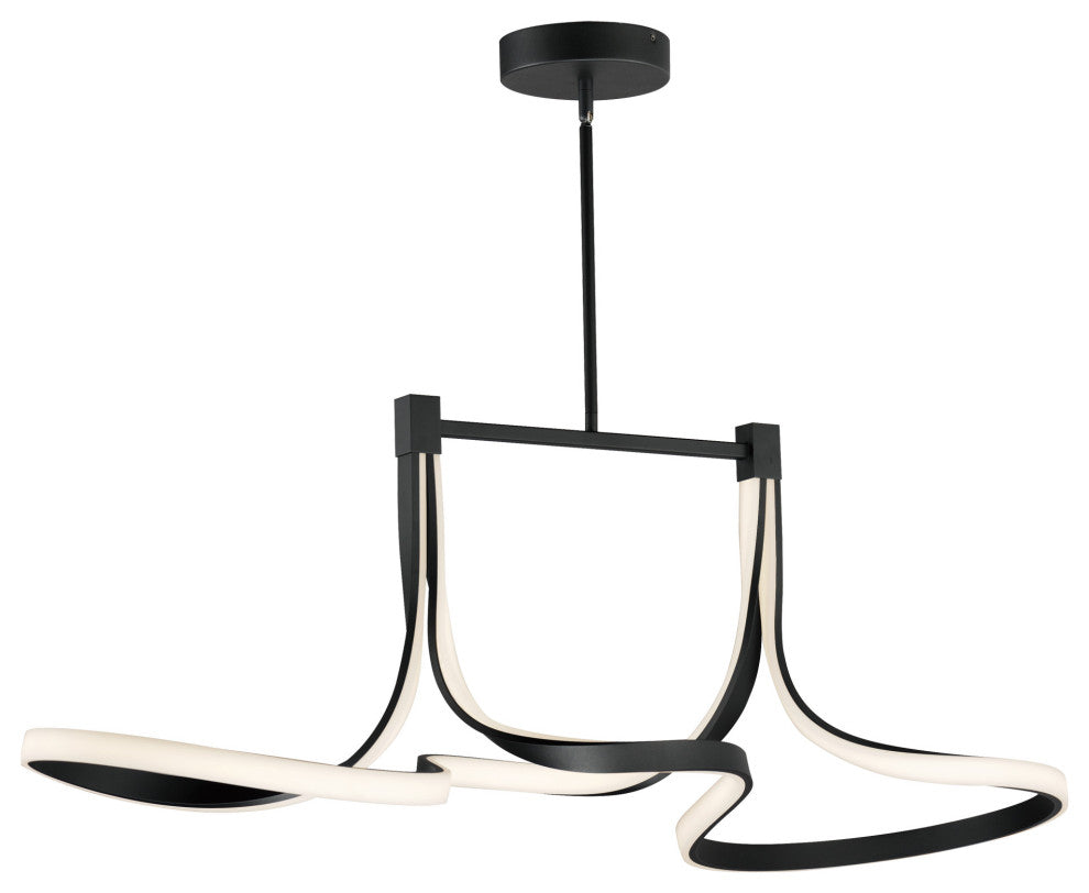 ET2 E30668 Serpentine 57"W LED Abstract Chandelier - Black
