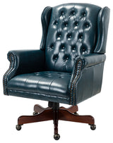 Executive Swivel Office Task Chair With Tufted Back, Turquoise