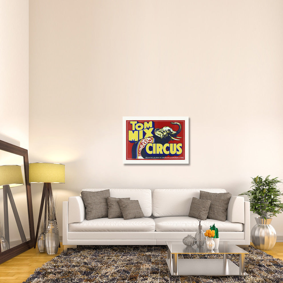 "Tom Mix Circus" Stretched Canvas Giclee by Hollywood Photo Archive, 40x29"
