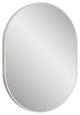 Vera 24 in. x 32 in. Modern Oval Framed Brushed Steel Wall Mount Mirror